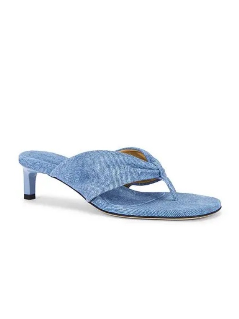 Dear Frances Wrap Sandals Light Blue Denim Kitten Heels shoes Revolve $630 37 7